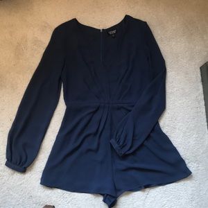Topshop Navy Romper/Jumpsuit